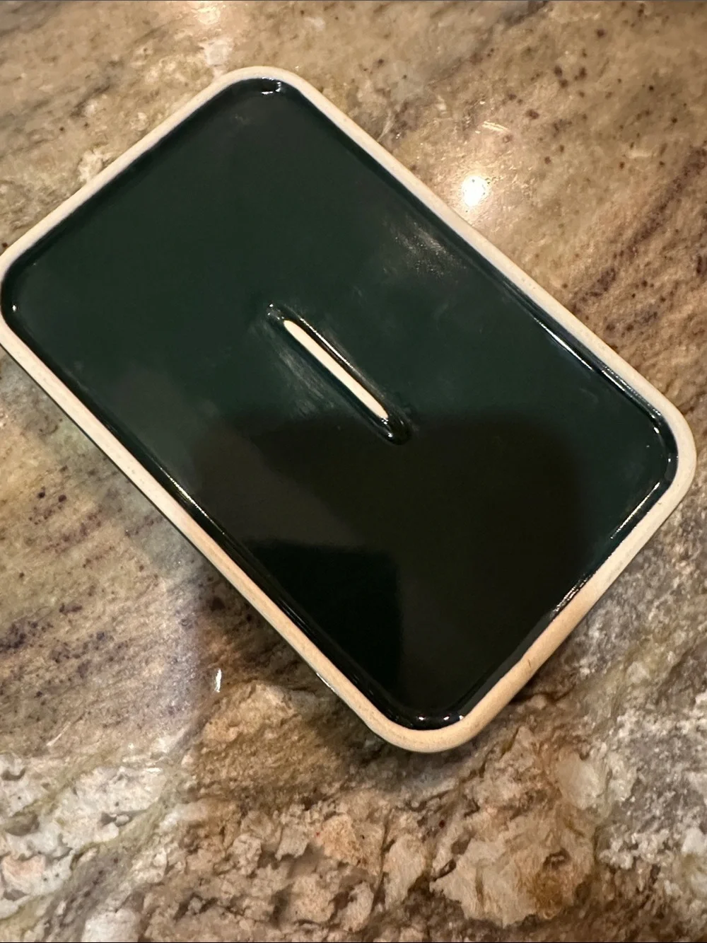 AVEDA Emerald and Gold Trinket/Soap Tray